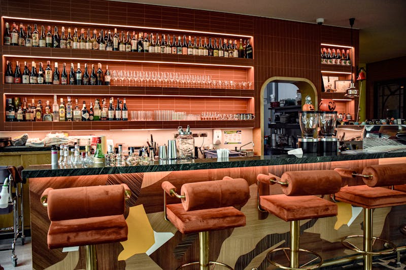 Comfortable bar and lounge area inside Anthony's